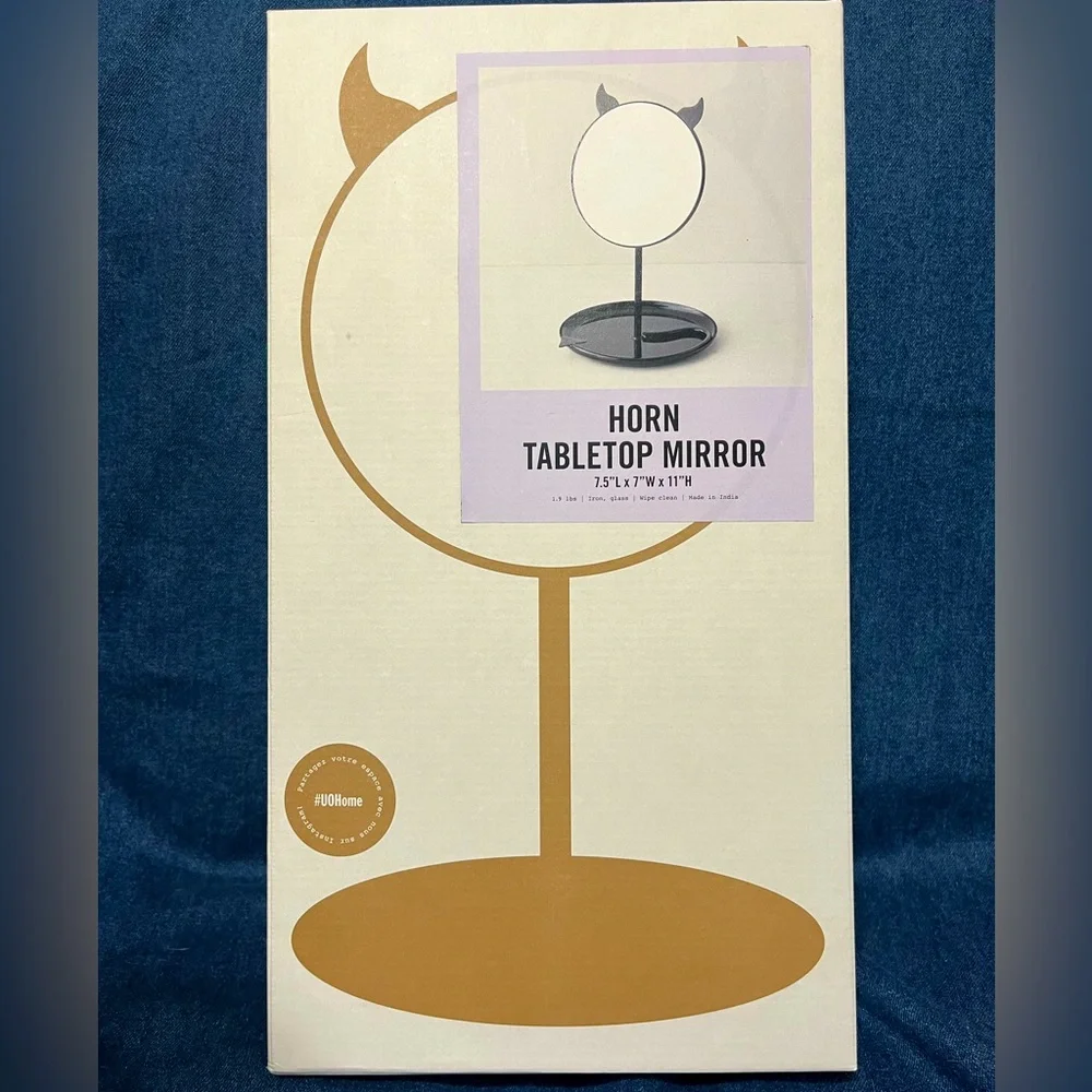 Urban Outfitters Horn Tabletop Mirror NIB NWT NEW